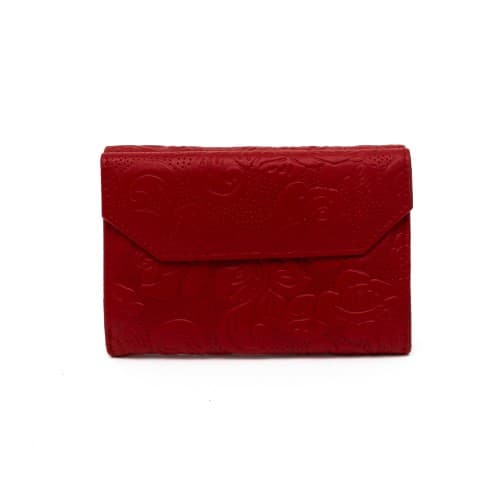 Дамско портмоне ENZO NORI модел CANDY естествена кожа червени рози